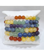 Bracelet 7 Chakras Pierres Rondes