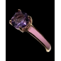 Bague Améthyste Acier inox plaqué or
