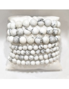 Bracelet Howlite Pierres Rondes