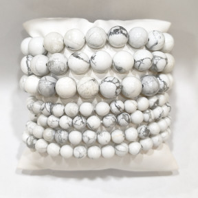 Bracelet Howlite Pierres Rondes