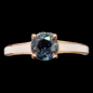 Bague Topaze bleue London Acier inox plaqué or
