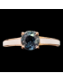 Bague Topaze bleue London Acier inox plaqué or