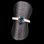 Bague Topaze bleue London Acier inox plaqué or