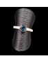 Bague Topaze bleue London Acier inox plaqué or