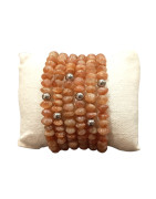 Bracelet Pierre de Soleil Baroque avec Insert Bille Acier