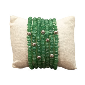 Bracelet Aventurine Baroque avec Insert Bille Acier