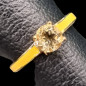 Bague Citrine Acier inox plaqué or