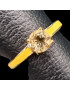 Bague Citrine Acier inox plaqué or