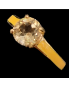 Bague Citrine Acier inox plaqué or