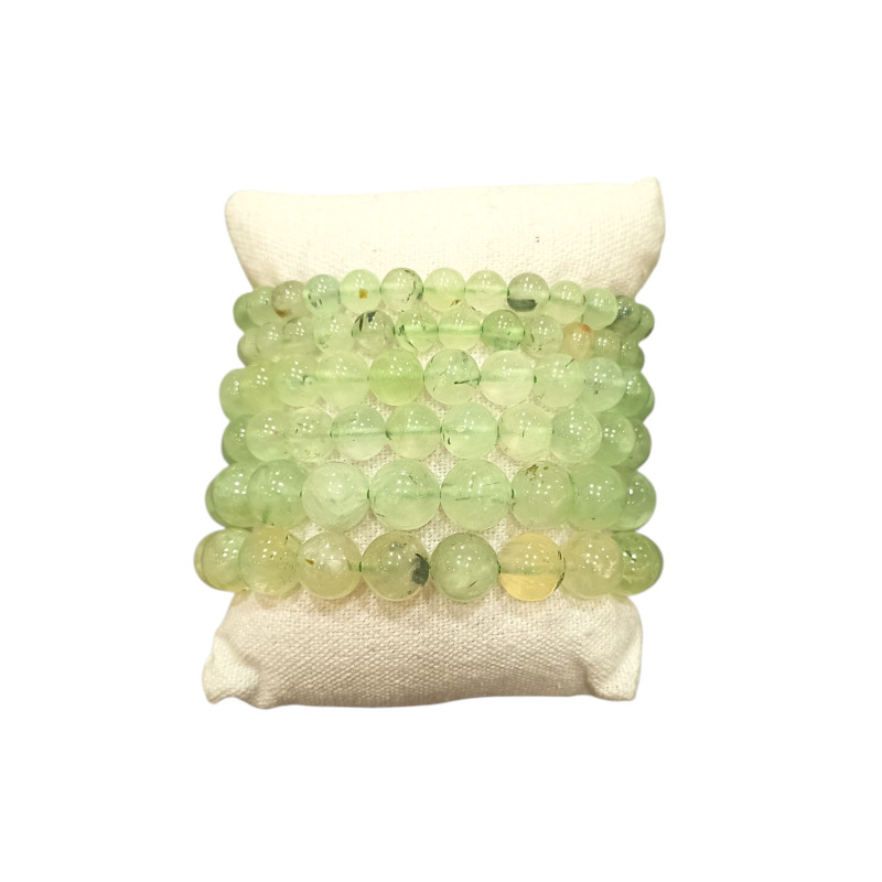 Bracelet Prehnite Pierres Rondes