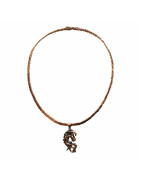 Collier Cuivre et Laiton avec Pendentif Dragon Diamètre 16 cm