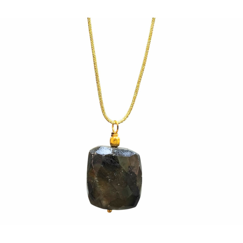 Pendentif Labradorite sur Cordon Réglable