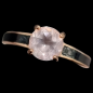 Bague Quartz rose Acier inox plaqué or Taille 50