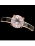 Bague Quartz rose Acier inox plaqué or Taille 50