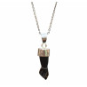 Pendentif Œil de Tigre  Figa Argent 925 avec Chaîne Acier Inox 44 cm