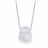 Pendentif Quartz Rose sur Cordon réglable Marron