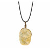 Pendentif Citrine sur Cordon Réglable Noir