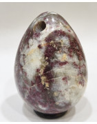 Œuf de Yoni Tourmaline Rose Percé 5 cm