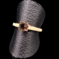 Bague Quartz rose fumé inox Taille 56