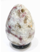 Œuf de Yoni Tourmaline Rose Percé 4 cm