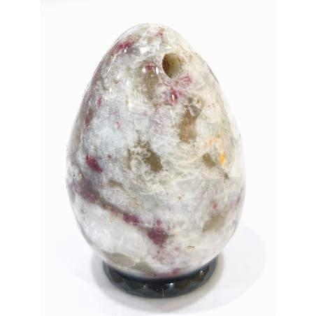 Œuf de Yoni Tourmaline Rose Percé 4 cm