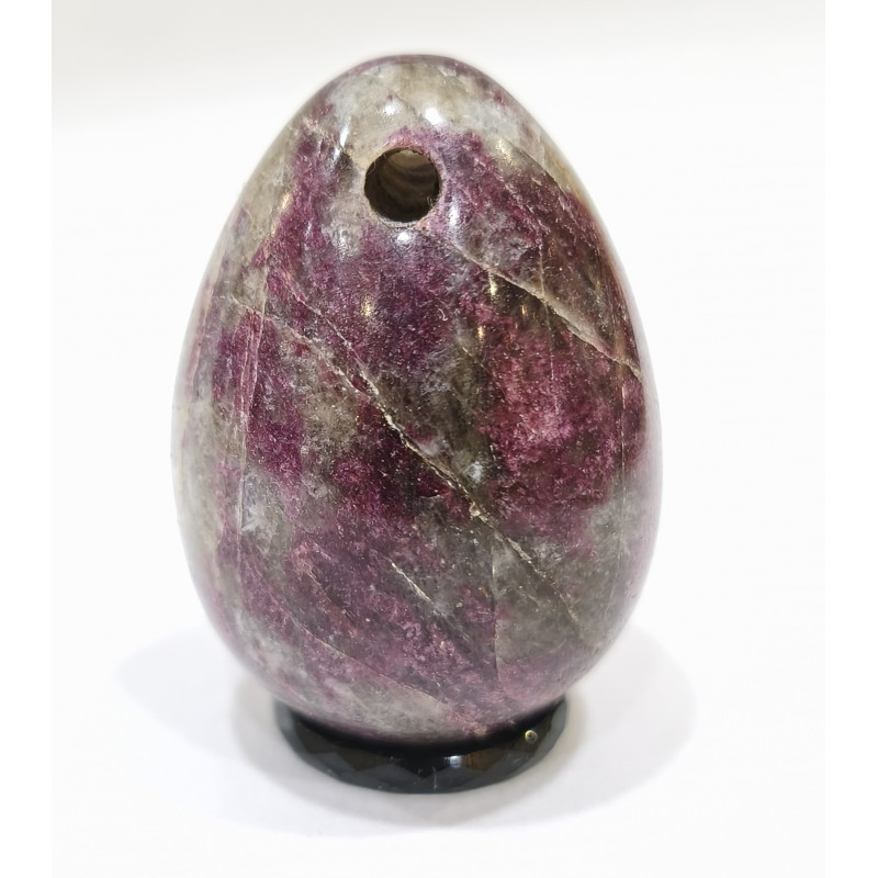 Œuf de Yoni Tourmaline Rose Percé 4 cm
