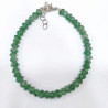 Bracelet Aventurine Verte Chips Facettés avec Fermoir 34 + 2 cm