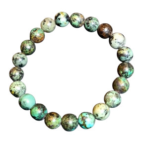 Bracelet Turquoise d'Afrique Pierres rondes 8mm