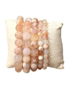 Bracelet Agate Fleur Pierre Rondes