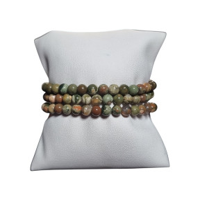 Bracelet Rhyolite A+ Pierre rondes 6mm