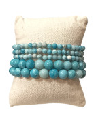 Bracelet Larimar Pierres rondes (s)