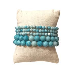 Bracelet Larimar Pierres rondes (s)