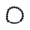 Bracelet Onyx Plaque et Pierres Rondes 8mm