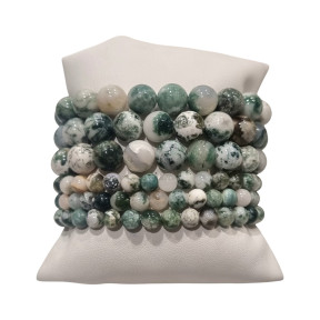 Bracelet Agate Arbre Pierres rondes