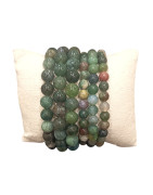 Bracelet Agate mousse Pierres Rondes