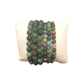 Bracelet Agate mousse Pierres Rondes