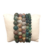 Bracelet Jaspe Sanguin Pierres Rondes
