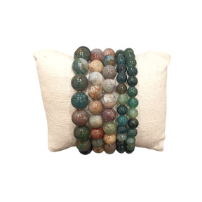 Bracelet Jaspe Sanguin Pierres Rondes
