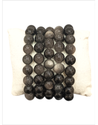 Bracelet Obsidienne Argentée Pierre rondes (s)