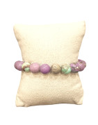 Bracelet Opale Multicolore Pierres Rondes 10mm
