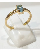 Bague Aigue Marine Plaquée Or