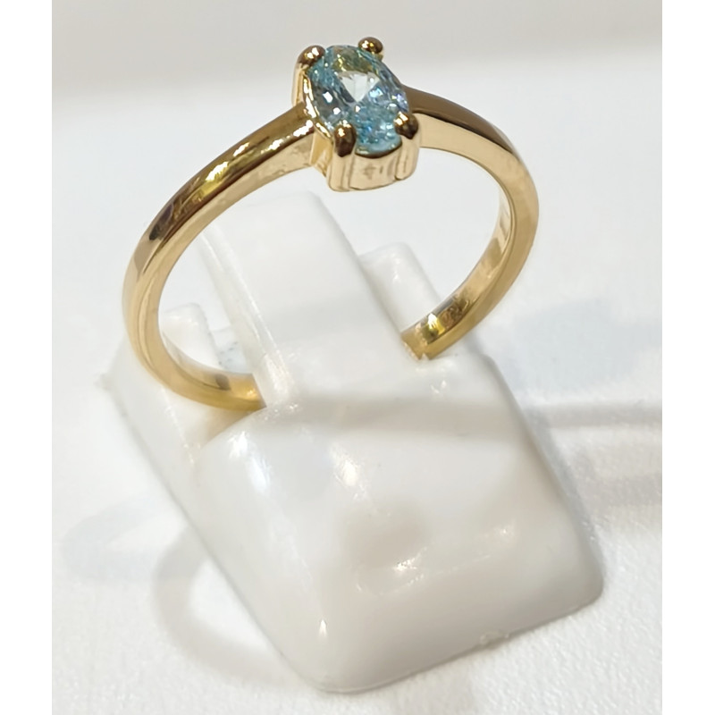 Bague Aigue Marine Plaquée Or