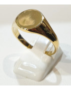 Bague Type Chevalière Ronde Plaquée Or