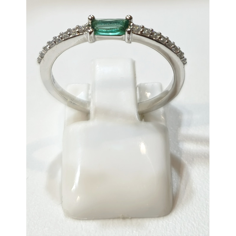 Bague Emeraude Zirconium Argent 925