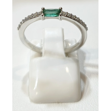 Bague Emeraude Zirconium Argent 925