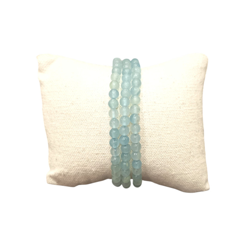 Bracelet Calcite Bleue Pierres Rondes 4mm