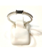 Bague Saphir Bleu Nuit Zircon Argent 925
