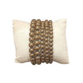 Bracelet Pyrite de Fer Dorée Pierres Rondes