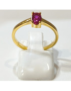 Bague Rubis de Synthèse Plaquée or