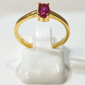 Bague Rubis de Synthèse Plaquée or